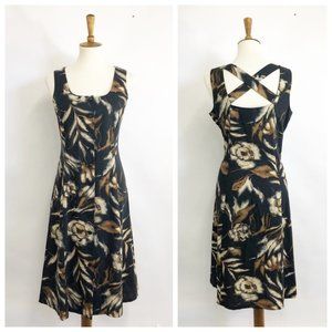 Coldwater Creek Cross Back Linen Midi dress